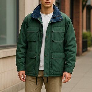 Aviator International Jacket Mens Size S Winter Jacket Down Filled Green Hooded